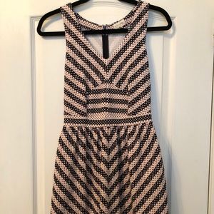 Maison Jules Pink and Black mini dot dress